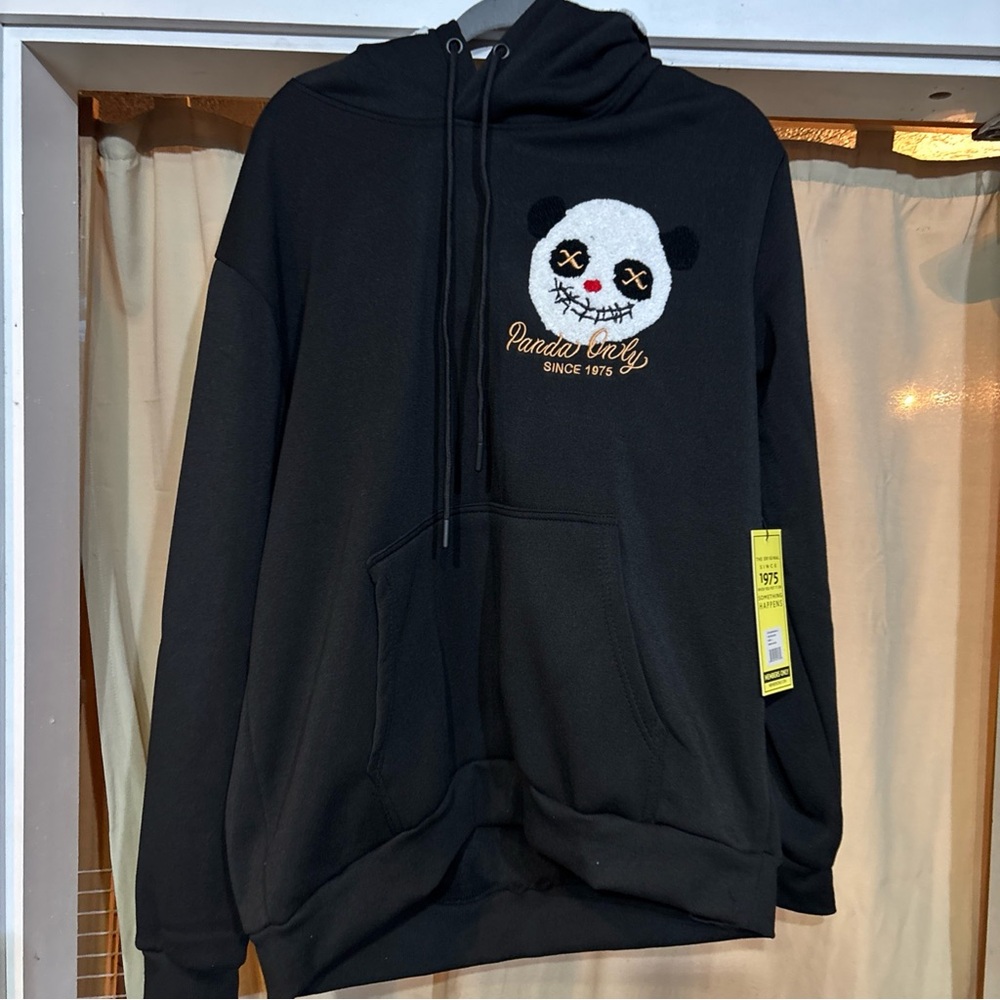 Members Only Panda Only Embroidered Pullover Hoodie Men’s M/L Kangaroo Pocket